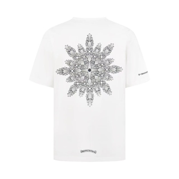 CHROME HEARTS 後背雪花十字短袖 (白)