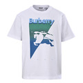 BURBERRY 撞色騎士馬術印花短袖 (白)