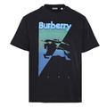 BURBERRY 撞色騎士馬術印花短袖 (黑)