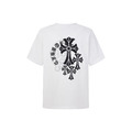CHROME HEARTS 馬蹄鐵十字架刺繡短袖 (白)