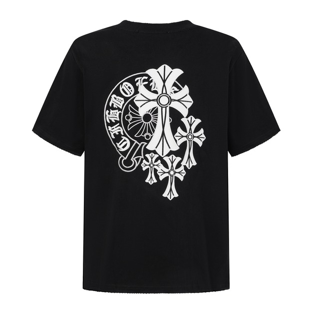 CHROME HEARTS 馬蹄鐵十字架刺繡短袖 (黑)