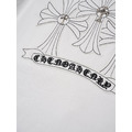 CHROME HEARTS 磨破十字架貼布刺繡短袖 (白)_3