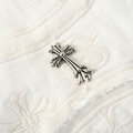 CHROME HEARTS 流蘇大貼佈十字架圓領短袖 (白)_3