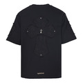 CHROME HEARTS 流蘇大貼佈十字架圓領短袖 (黑)