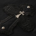 CHROME HEARTS 流蘇大貼佈十字架圓領短袖 (黑)_2
