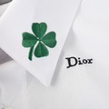 DIOR 領四葉草刺繡短袖襯衫 (白)_2