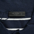 PRADA 標誌條紋針織Polo短袖 (黑)_4