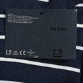 PRADA 標誌條紋針織Polo短袖 (黑)_6