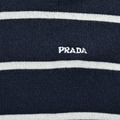 PRADA 標誌條紋針織Polo短袖 (黑)_2