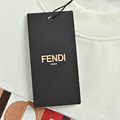 FENDI 重工雙F方塊刺繡短袖 (白)_5