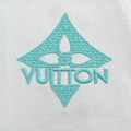 LOUIS VUITTON 前後字母logo編織刺繡短袖 (白)_2