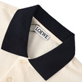 LOEWE 撞色翻領刺繡Logo短袖Polo衫 (米白)_4