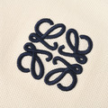 LOEWE 撞色翻領刺繡Logo短袖Polo衫 (米白)_2