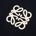 LOEWE 撞色翻領刺繡Logo短袖Polo衫 (黑)_2