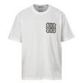 LOEWE 縫線皮革立體Logo短袖 (白)