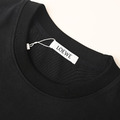LOEWE 縫線皮革立體Logo短袖 (黑)_3
