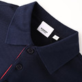 BURBERRY 垂直條門禁小刺繡短袖Polo衫_3