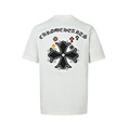CHROME HEARTS 胸前紅標十字架貼布刺繡短袖 (白)