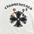 CHROME HEARTS 胸前紅標十字架貼布刺繡短袖 (白)_2