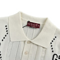 GUCCI 雙G針織毛衣Polo短袖 (白)_3