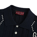 GUCCI 雙G針織毛衣Polo短袖 (黑)_3