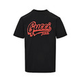 GUCCI 紅色字母印花短袖