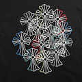 CHROME HEARTS 五彩十字架刺繡圓領短袖 (黑)_2