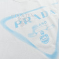 PRADA 倒三角噴墨印花logo短袖 (白)_2