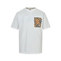 BURBERRY 格紋口袋尼龍拼接短袖 (白)