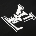LOUIS VUITTON 前後字母Logo刺繡短袖 (黑)_3