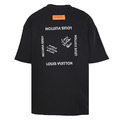 LOUIS VUITTON 貼布字母Logo刺繡短袖 (黑)