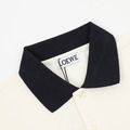 LOEWE 撞色翻領刺繡logo短袖polo衫 (米白)_3