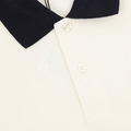 LOEWE 撞色翻領刺繡logo短袖polo衫 (米白)_4