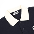 LOEWE 撞色翻領刺繡logo短袖polo衫 (黑)_3