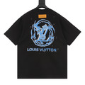 LOUIS VUITTON 藍調渦流LV印花噴墨短袖 (黑)