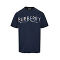 BURBERRY 水彩騎士噴墨印花短袖 (藍)_1