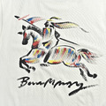 BURBERRY 水彩騎士噴墨印花短袖 (白)_2