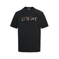 LOEWE 多彩字母logo刺繡短袖 (黑)