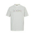 LOEWE 多彩字母logo刺繡短袖 (白)