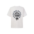 CHROME HEARTS 梵文刺繡破洞短袖 (白)