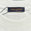 LOUIS VUITTON 後三花大貼布刺繡圓領短袖 (白)_3