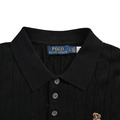RALPH LAUREN 小熊刺繡絞花針織Polo短袖 (黑)_3