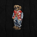 RALPH LAUREN 小熊刺繡絞花針織Polo短袖 (黑)_2