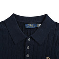 RALPH LAUREN 小熊刺繡絞花針織Polo短袖 (藏青)_3
