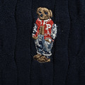 RALPH LAUREN 小熊刺繡絞花針織Polo短袖 (藏青)_2