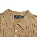 RALPH LAUREN 小熊刺繡絞花針織Polo短袖 (卡其)_2