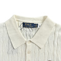 RALPH LAUREN 小熊刺繡絞花針織Polo短袖 (白)_4