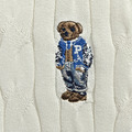 RALPH LAUREN 小熊刺繡絞花針織Polo短袖 (白)_2