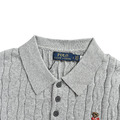 RALPH LAUREN 小熊刺繡絞花針織Polo短袖 (灰)_3