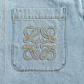 LOEWE 繡花牛仔短袖襯衫_2